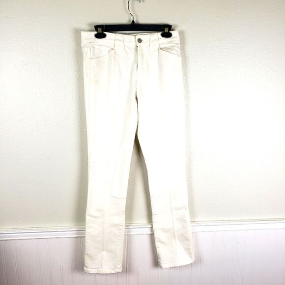 Women's Polo's Ralph Lauren Blue Label White Denim Straight Leg Pants 04/Small - Picture 1 of 13